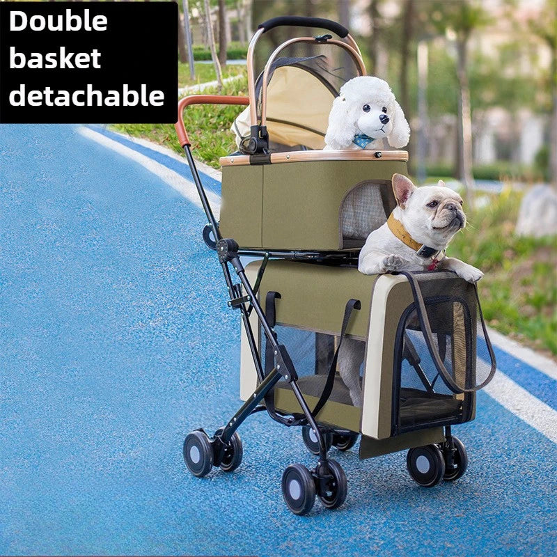 New Multi-layer Pet Strollers Universal for Cats and Dogs Detachable and Detachable Trolley for Pets in Large Space Pet Products