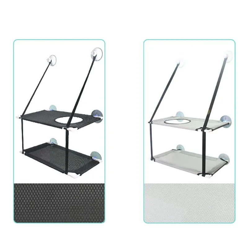 Cat Hammock Window Bed Kitten Sunny Seat Hanging Mount Beds Cat Sofa double-decker tunnels Suction Cup Wall Pet Hanging Winter