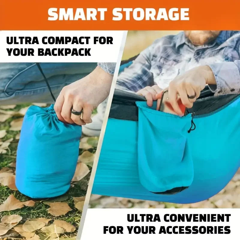 Four Season Comfortable and Breathable Hammock with Backpack Travel Storage Design Suitable for Outdoor Camping Parks
