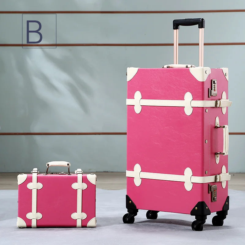 20/22/24''26 inch Luggage set woman Travel Suitcase Set Universal Retro password rolling luggage case middle size luggage