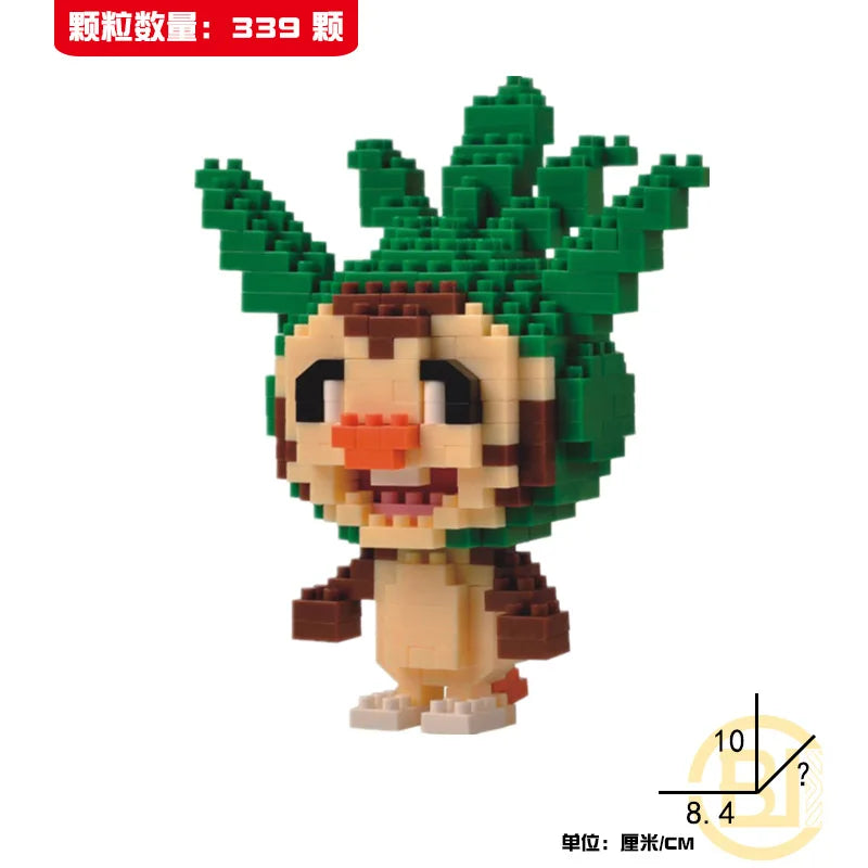 DIY Pokemon Blocks Small Cartoon Mini Building Block Pikachu Charizard Eevee Mewtwo Anime Assemble Action Model Dolls Toys