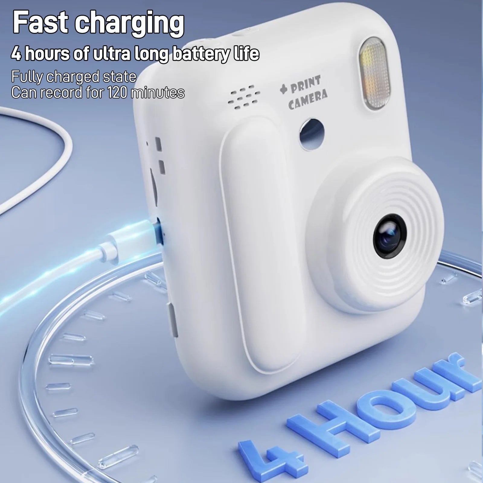 Color Printing Camera  Kids Instant Camera 32GB 1080P Thermal Print Digital Camera Print Photo Video Games Music Children Gift