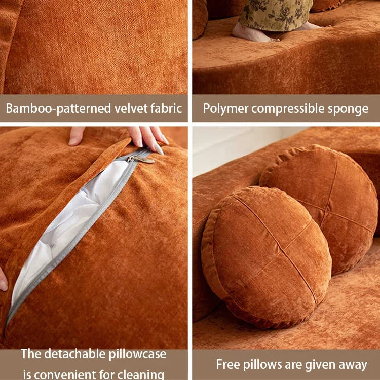 Teddy Sofa Multifunctional Transformable Vacuum Compression Sofa Bed Flip Foldable Washable Customizable Couch for Living Room