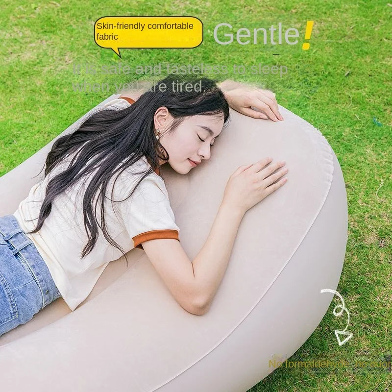 Outdoor Inflatable Sofa USB Rechargeable Portable Air Sofa, Music Festival Nap Camping Fully Automatic Inflatable Lounge Chair