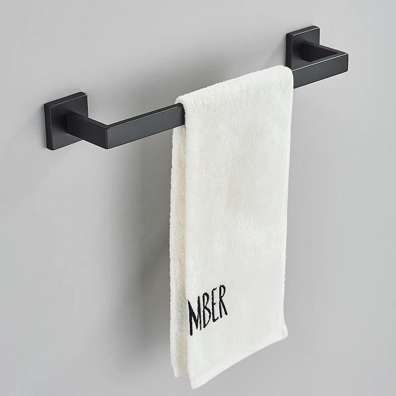 Bathroom Accessories Set Matte Black Wall Shelf Toilet Roll Paper Holder Robe Hook Hanger Towel Rail Bar Rack Ring Bath Hardware