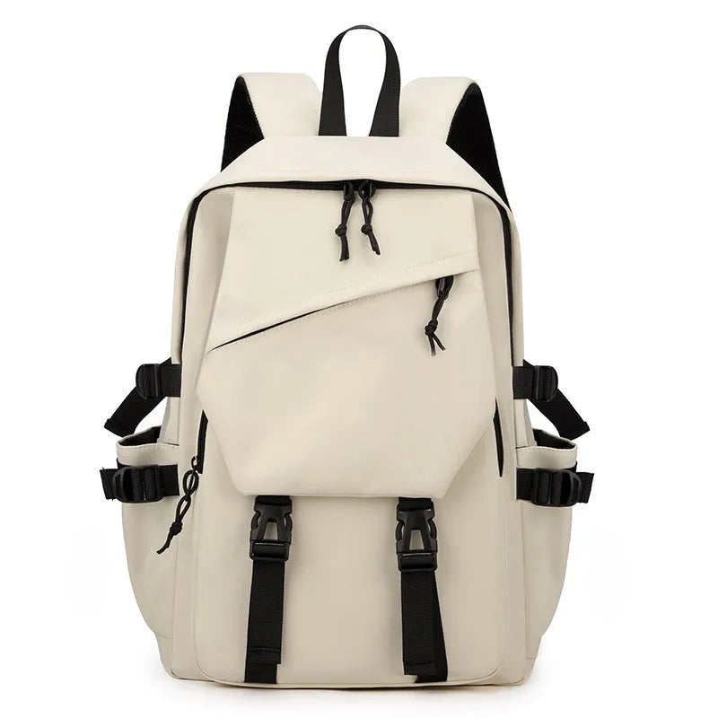 One 15 Inch Polyester Waterproof Solid Color Simple Men's Backpack Fashion Couple Student Computer Backpack