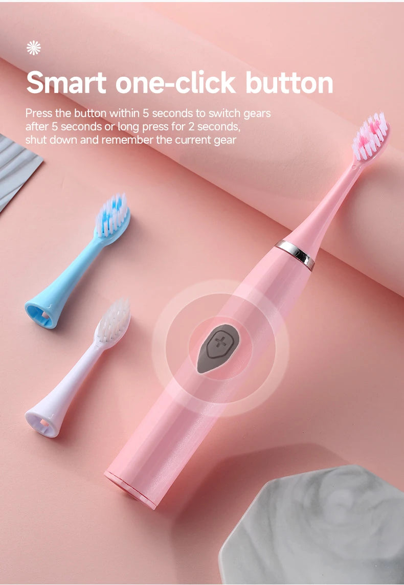 Clearance_Electric Toothbrush for Adults Soft Portable Battery Endurance IPX6 Waterproof Intelligent Effective Oral Care Men Wom