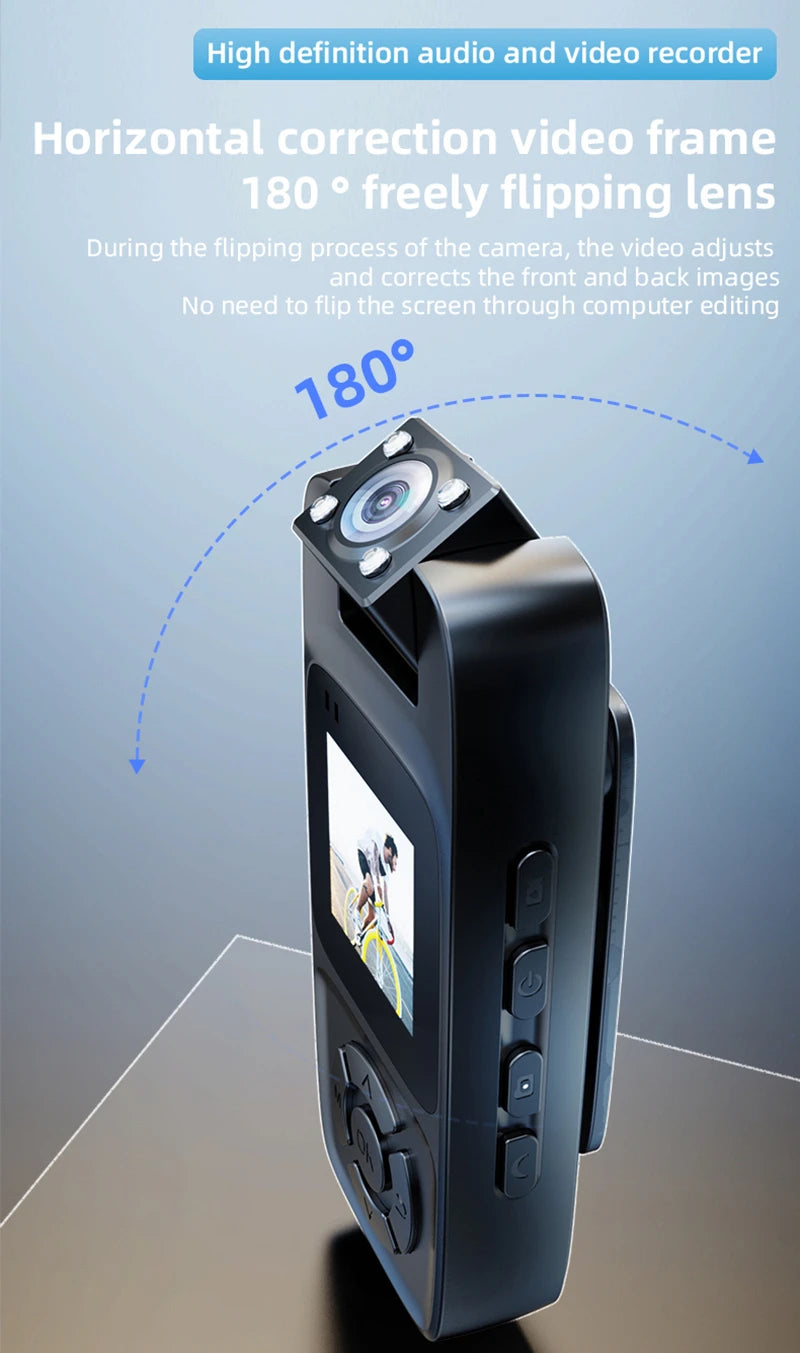 Xiaomi WiFi Mini Camera 4K HD Portable Digital Video Recorder Back Clip Police Body Cam Night Vision Sports Miniature Camcorder