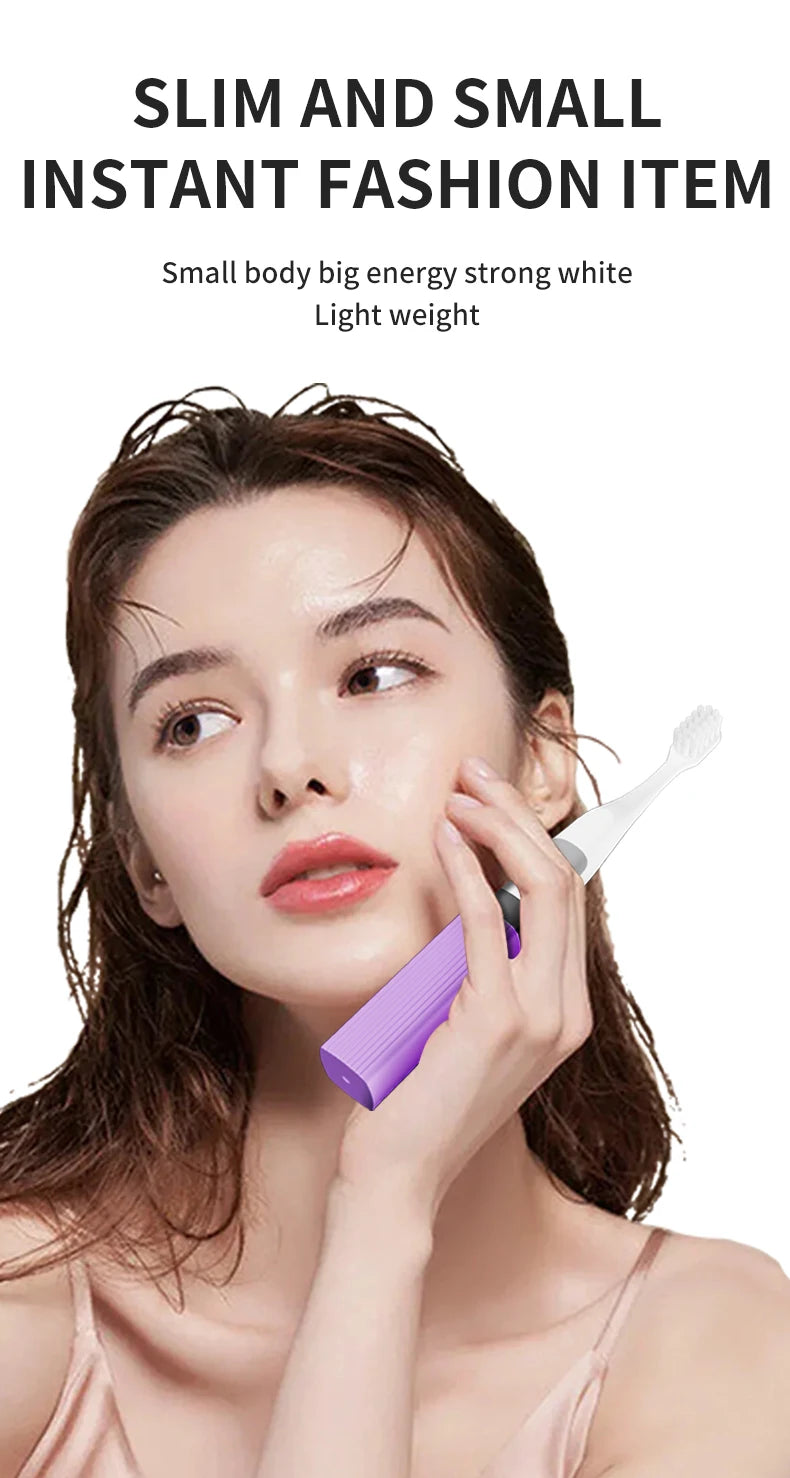 Lipstick Electric Toothbrush Smart Compact and Portable Small Oval Brush Head Deep Cleaning IPX7 Waterproof New Design