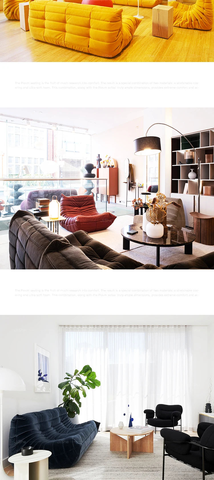 Collection house designer togo floor-to-ceiling single sofa Nordic balcony study lazy caterpillar Internet celebrity cream sofa