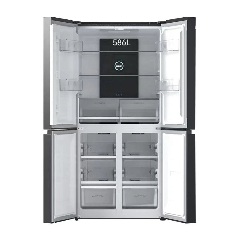 2025 Premium 586L 4-Door French Door Refrigerator - Inverter Energy Saving Large Capacity Household Fridge