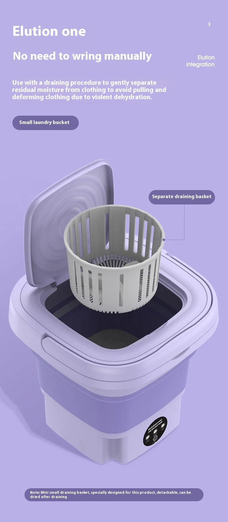 8L Portable Small Foldable Washing Machine with Spin Dryer For Socks Underwear Panties Washer Household Mini Washing Machine