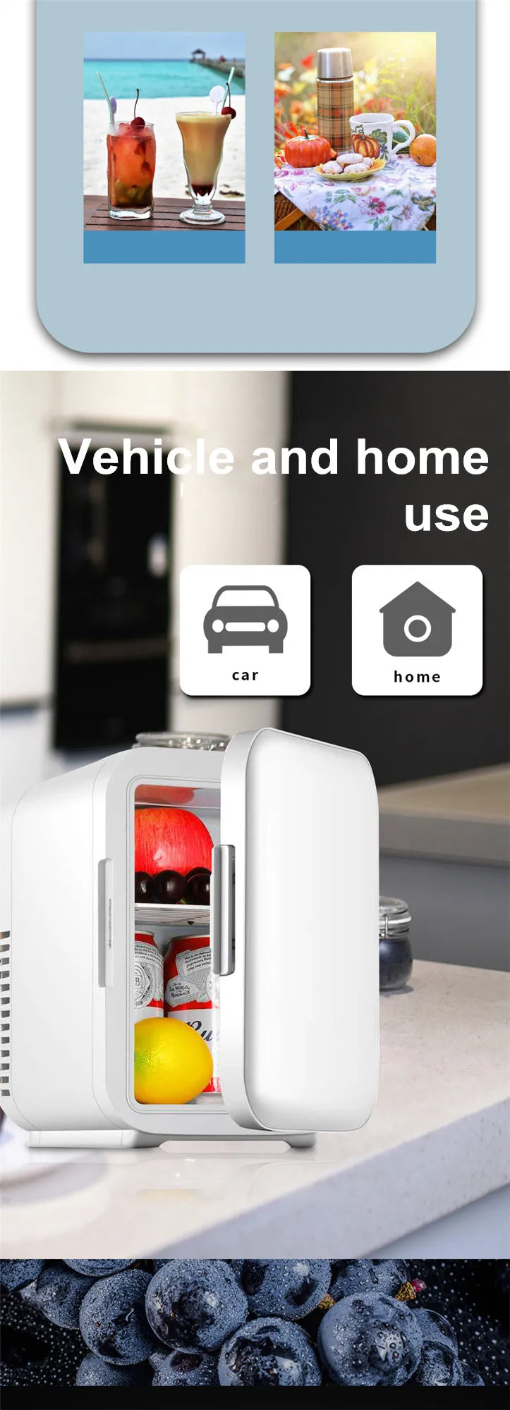 6L Mini Refrigerator, Small Household Dormitory, Car And Home Dual-Purpose Student Car Refrigerator Single Person Household