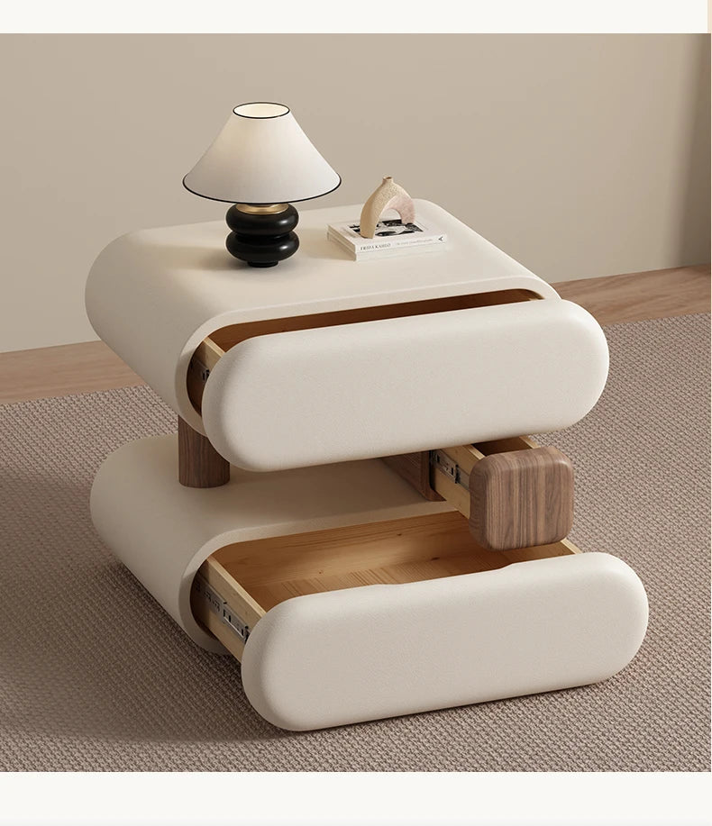 Cream Style Elegant Nightstands Space Saving Glamour Luxury Bedside Tables Trendy Creative Table De Chevet Bedroom Furniture
