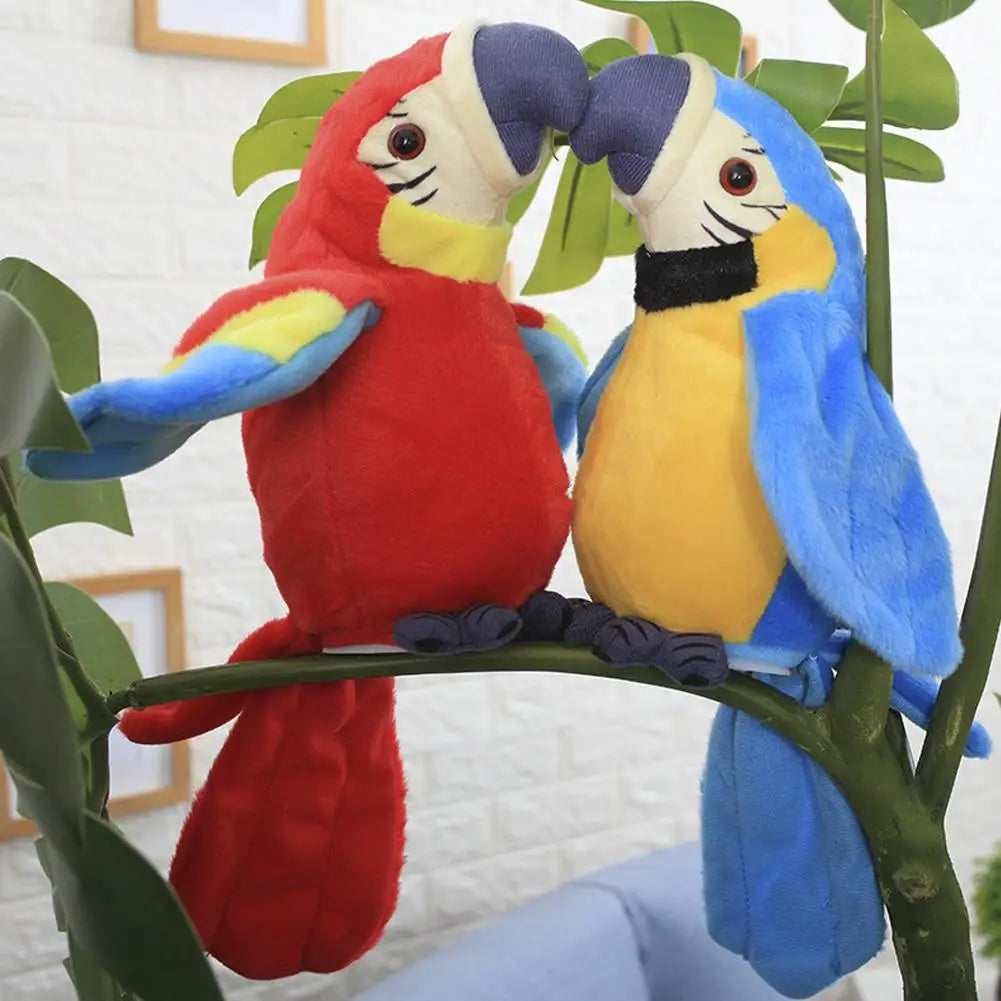 Talking Macaw Parrot Repeat What You Say Stuffed Animal Plush Toy Electronic Record Animated Bird Speaking Parrot Pet Plush Toys