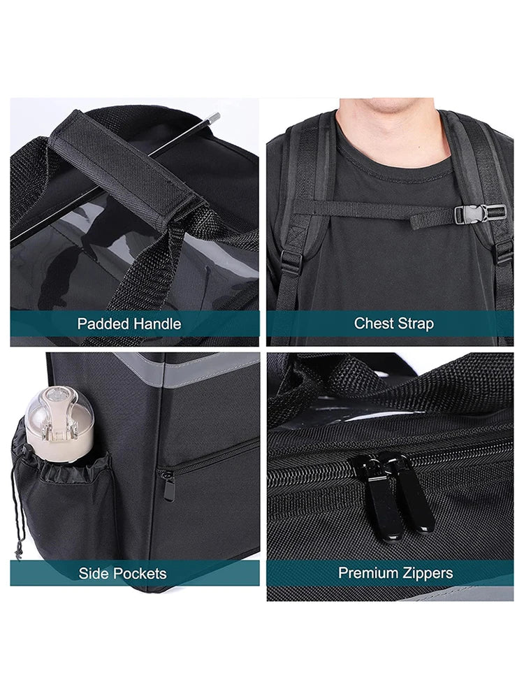 Insulated Delivery Backpack - Thermal Food Delivery Bag for Riders, 30L Large Capacity Takeout & Grocery Backpack