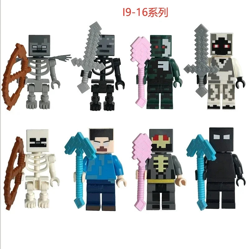17 Styles Minecrafte Building Blocks Set I/Wi Series 8PCS Set MC Non Repetitive DIY Assembled Toy Birthday Gift action figure