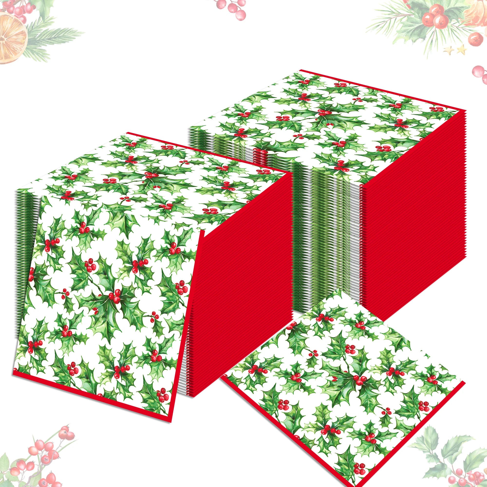 20pcs Plants Pattern Guest Napkins Disposable Paper Dinner Napkin Bathroom Hand Towels Christmas Birthday Party Decor