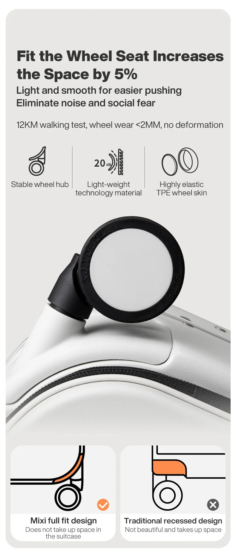 Mixi New PC Aluminum Frame Suitcase Front Opening Rolling Travel Luggage 20 Inch Carry-On 24 26 Inch M9291