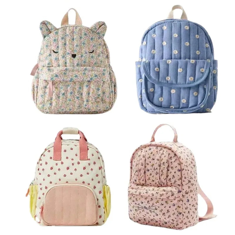 2025 Cartoon Print Floral Kids Backpack for Girls Boys School Bags Kid Bag Backpacks for Kids for School  Cute Backpack