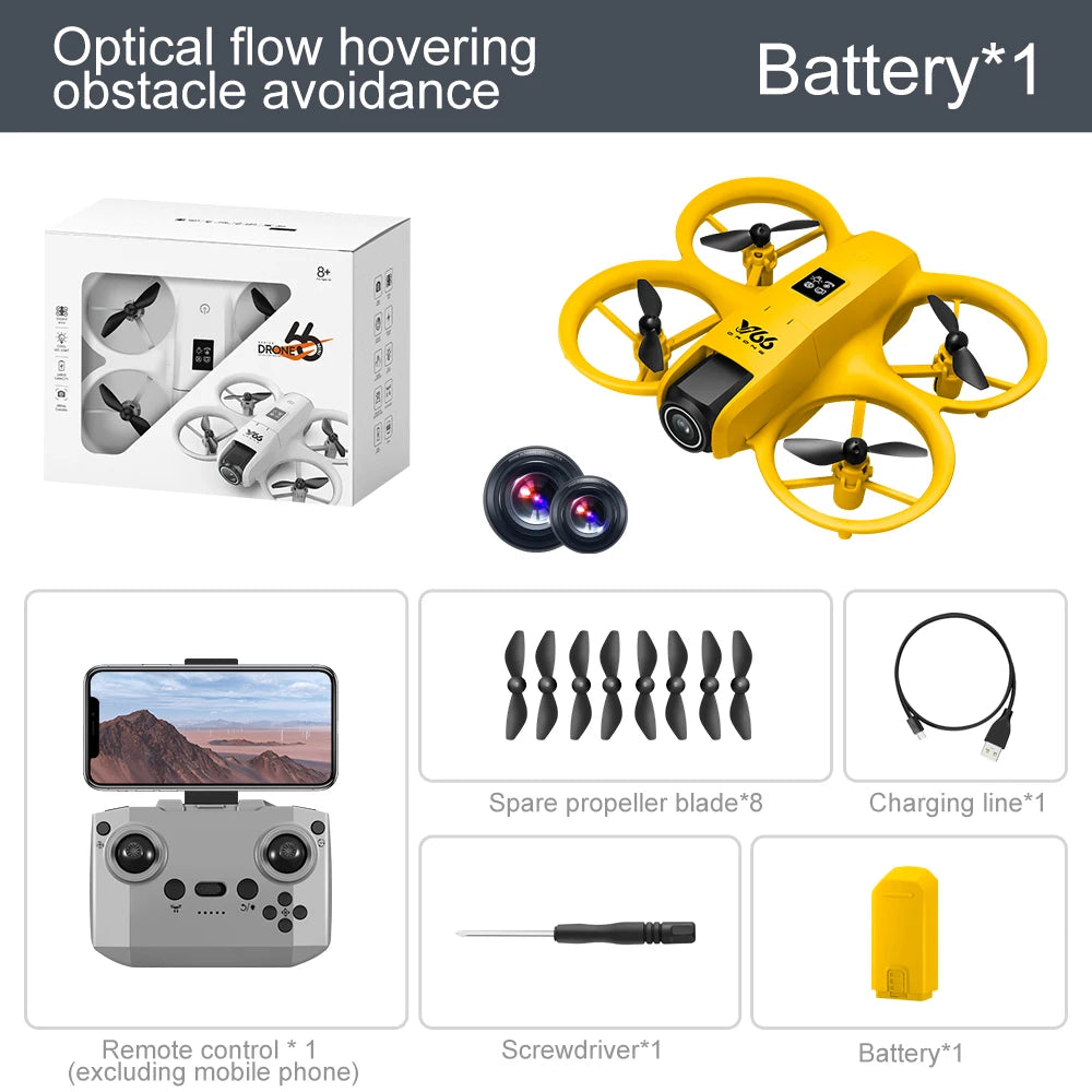 New V66 Mini Drone HD Camera 4K 1080P 180 ° Lens Wifi FPV Dron Professional Obstacle Avoidance Helicopter RC Quadcopter Toys