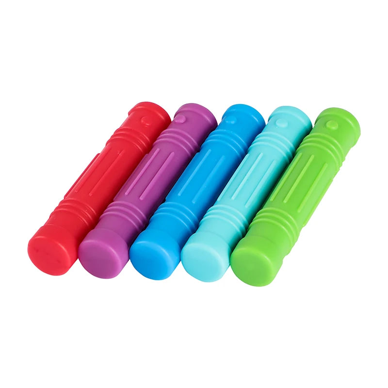 5PCS Silicone Pencil Topper Fun Silicone Baby Teether Pencil Cap Sensory Toy for Kids Children Autism ADHD Chew Tools