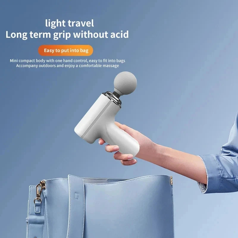 Portable Electric Massage Gun  with 4 Interchangeable Heads & LED Light for Full Body Relaxation Electric Massage Gun