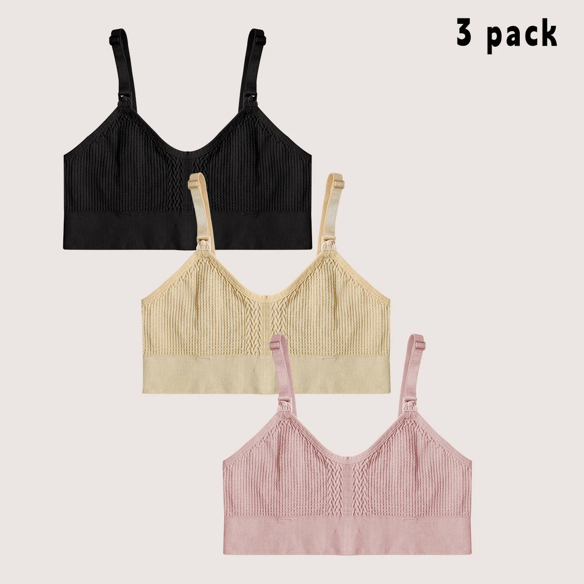 3 PCS Women's Nursing Bra Seamless Nursing Sports Bra Motherhood Maternity Bra Breathable Pregnant Women Breastfeeding Bra
