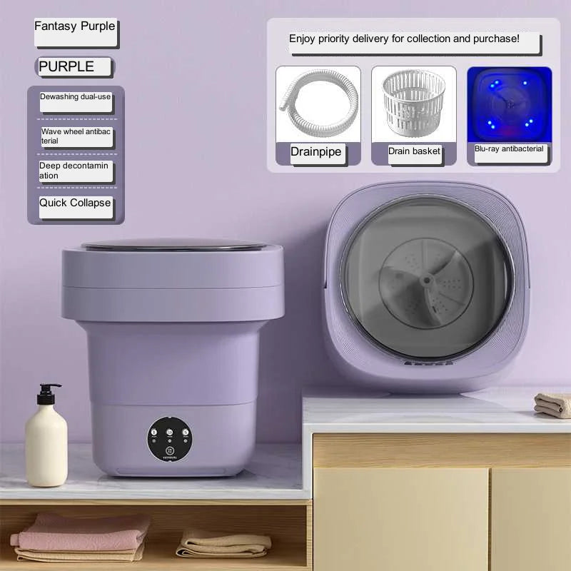 Foldable Mini Washing Machine Portable Mini Socks Underwear Panties Washing Machine Big Capacity 3 Models With Spinning Dry