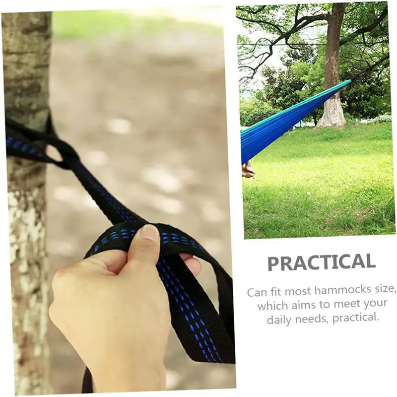 2Pcs High Bearing Capacity Hammock Straps 600lbs Breaking Strength Polyester Hammock Belt Rope 5 Ring Correias De Poliéster