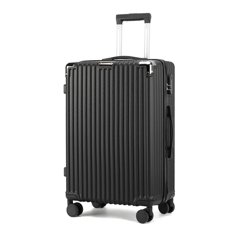 Men's Luggage 22-24 Inch Large Capacity Thickened Durable Travel Suitcase with Password Lock Student Suitcase Leather Carry-On