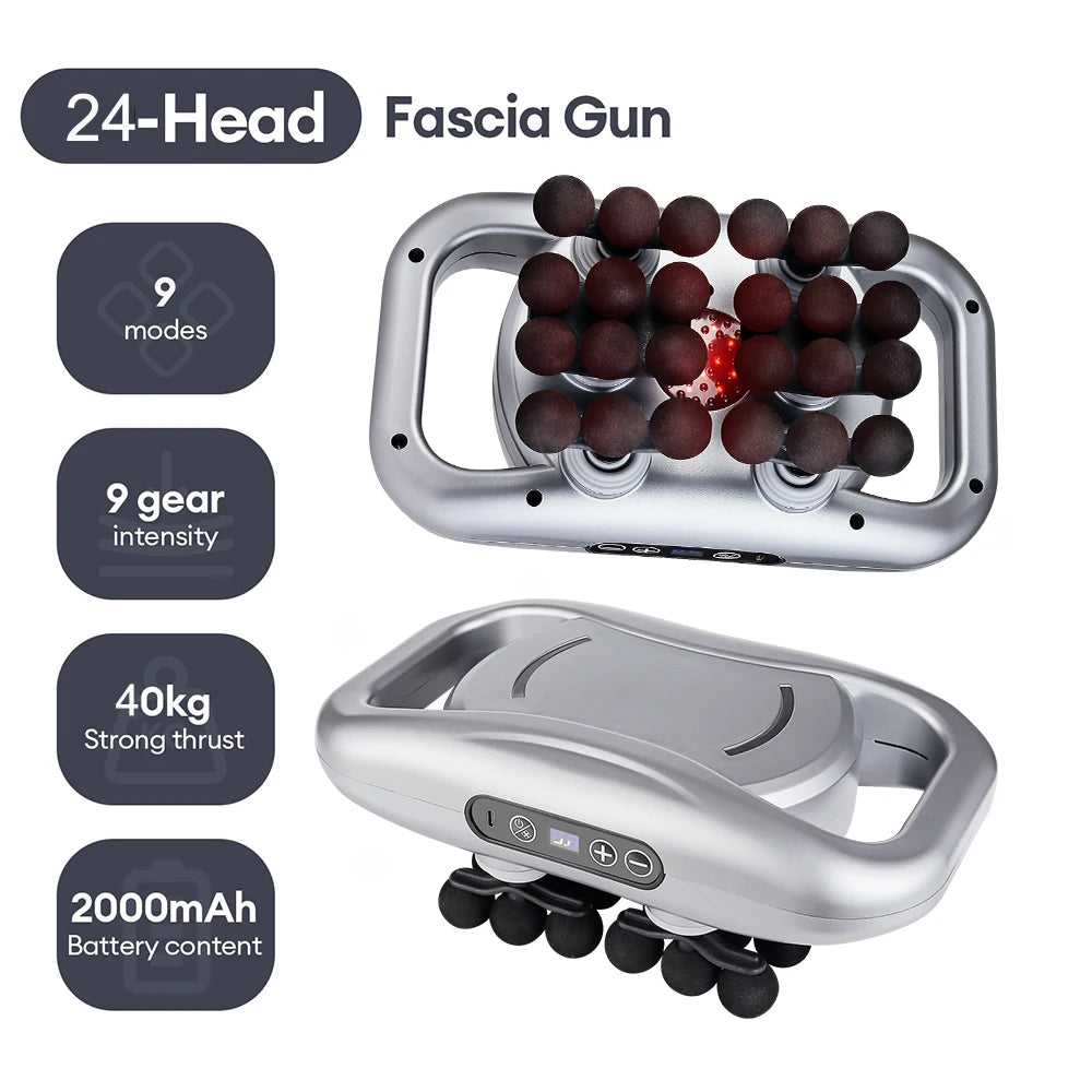 48-Heads Body Massage Gun High-Frequency Vibration Fascia Gun Back Waist Thigh Massager Neck Shoulder Massager Muscle masajeador