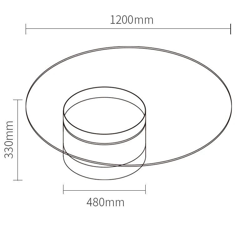 modern design round cement  glass top minimalist combination coffee table set living room furniture