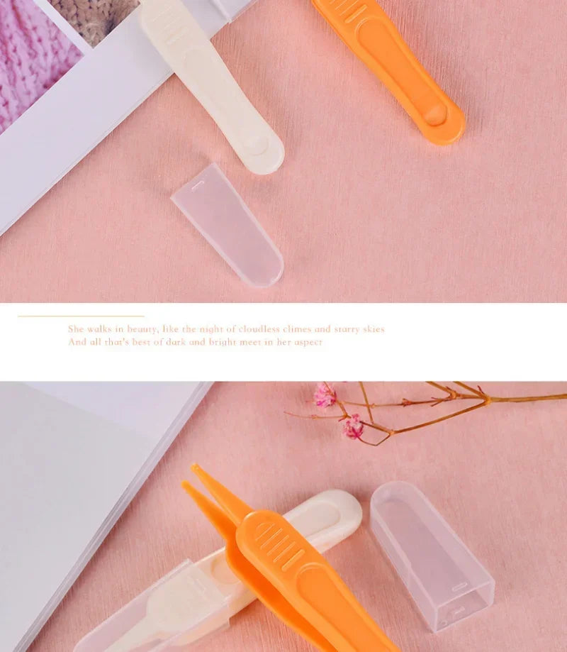 Baby Plastic Tweezers Nose Cleaner Tool Kids Safety Tweezers Cleaning Forceps Toddler Nasal Cavity Care Supplies Baby Essentials