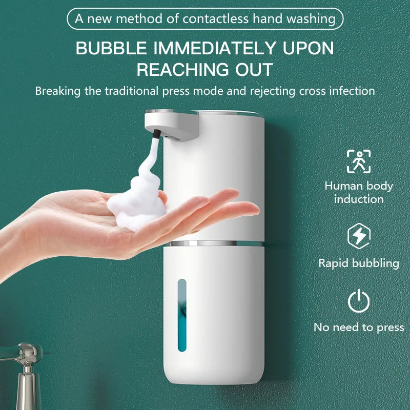 New Wall Mounted Automatic Soap Dispenser Foam Smart Hand Washing Machine 500ml Liquid Rechargeable Bathroom Induction Sensor