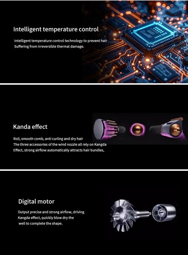 SenCiciMen X9 Multi Hair Styler Curling Iron Hair Hot Air Brush Curling Barrel Hair Dryer Salon Professional Curly Hair Styler