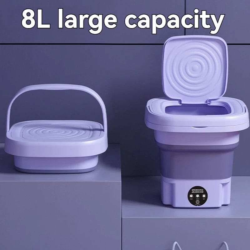 Folding washing machine artifact mini washing machine Household wash-off dual-purpose vertical baby underwear washing socks