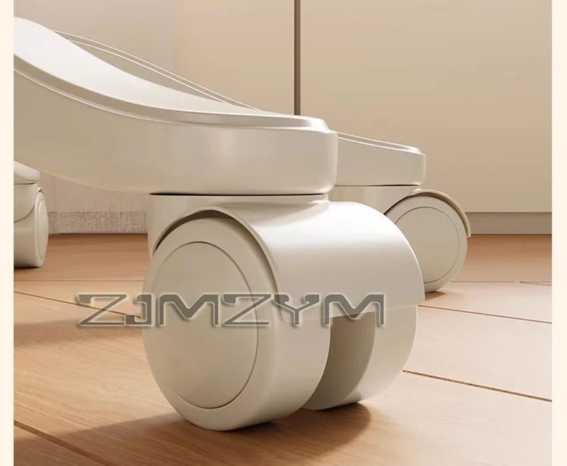 Leather Chair Rotatable Shell Seat Adjustable Rotary Stool for Home Makeup Wear-Resistant Chair for Studios,Wheel-slip Back Chai