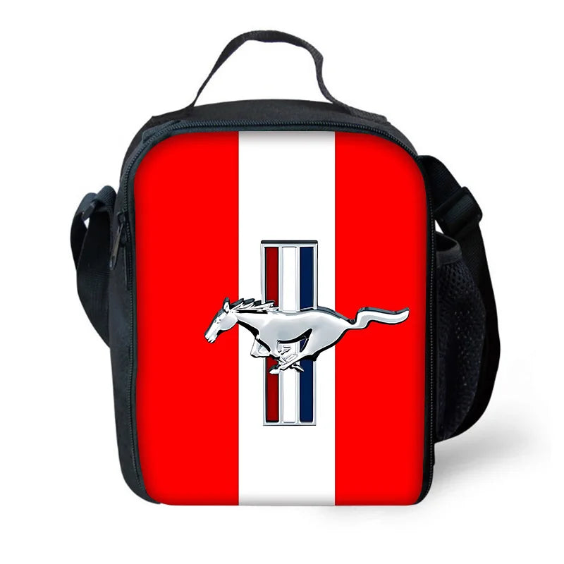 Child School Backpack with Fashion M-Mustangs car logo Lunch Bags ,Pencil Bags ,School Bags for Boys Girls Best Gift