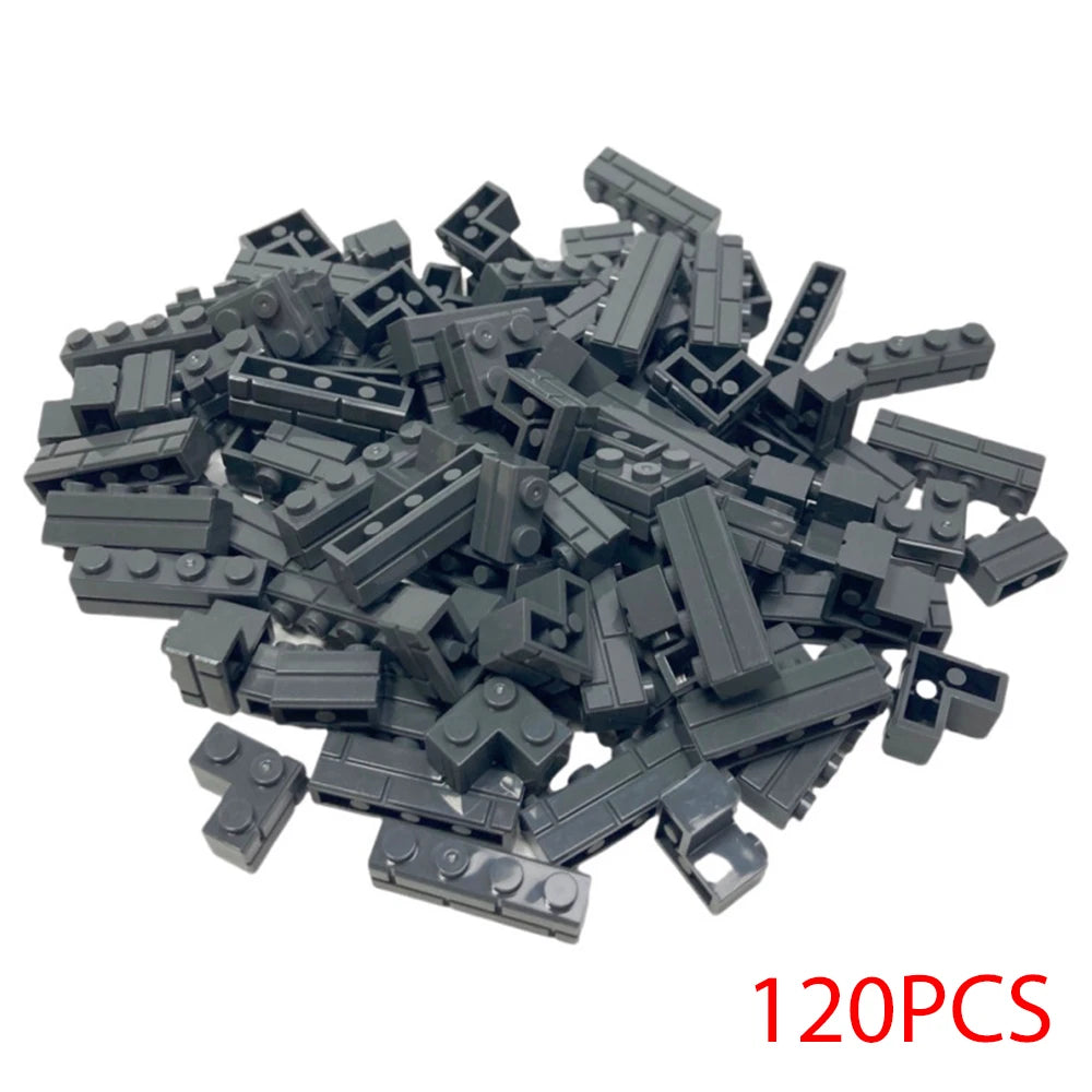 120PCS Random Striped Bricks MOC Building Blocks Toys Palace Castle Creative Figures Military City House Wall DIY Parts