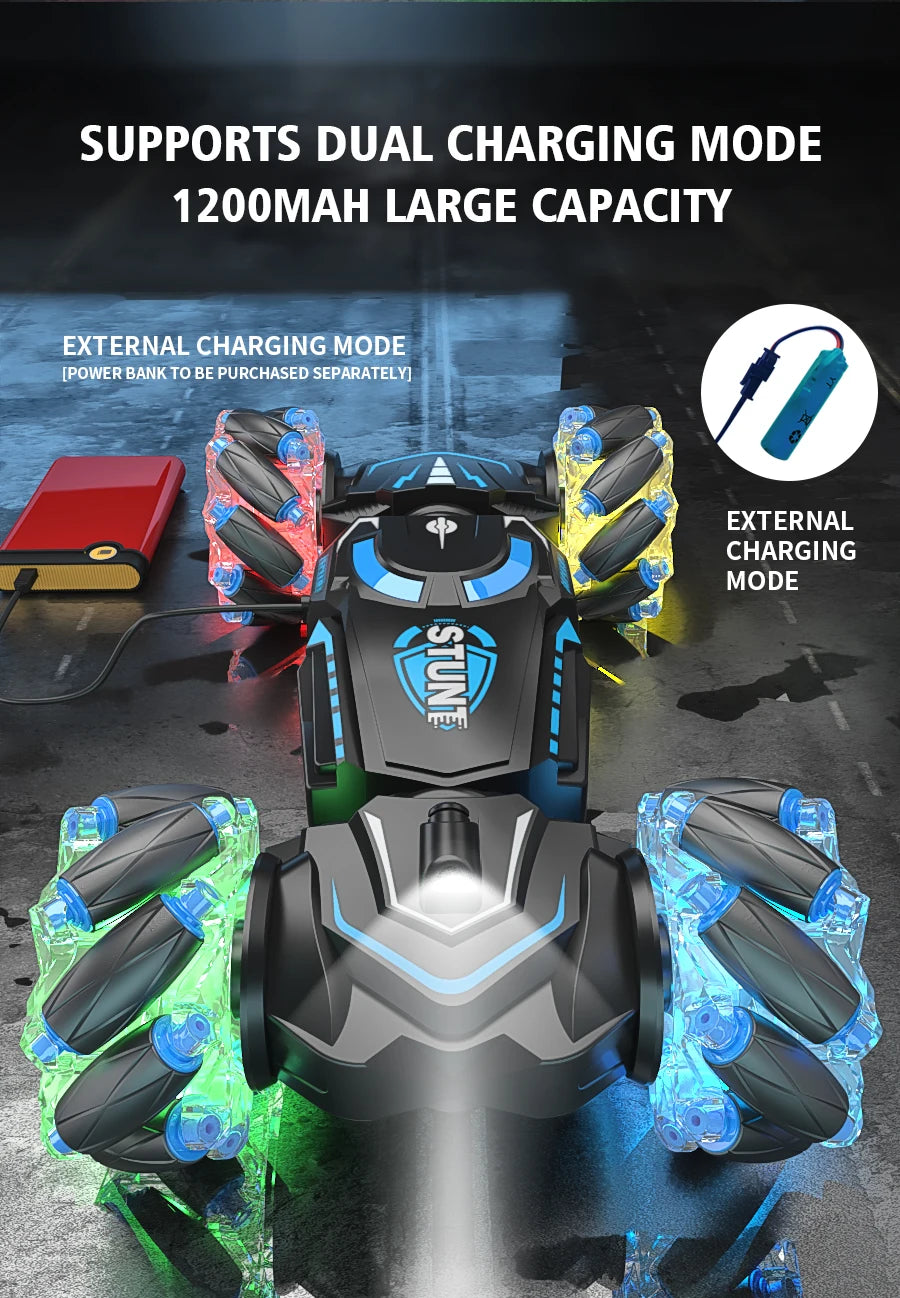 4WD RC stunt car rotation drift 2.4G wireless remote control car children's and boys sound and light toy car