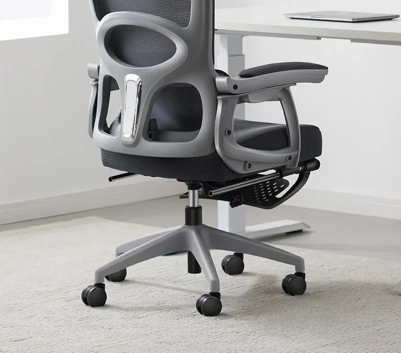 Ergonomic Office Chair Liftable Mesh Computer Chair with 4D Lumbar Support Home Office Swivel Chair with Latex Seat Cushion