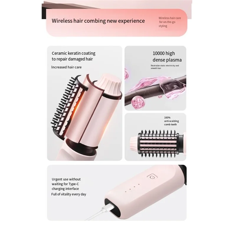 ABBK-Electric Comb For Curling Hair Large Capacity For Straightening And Curling Hair