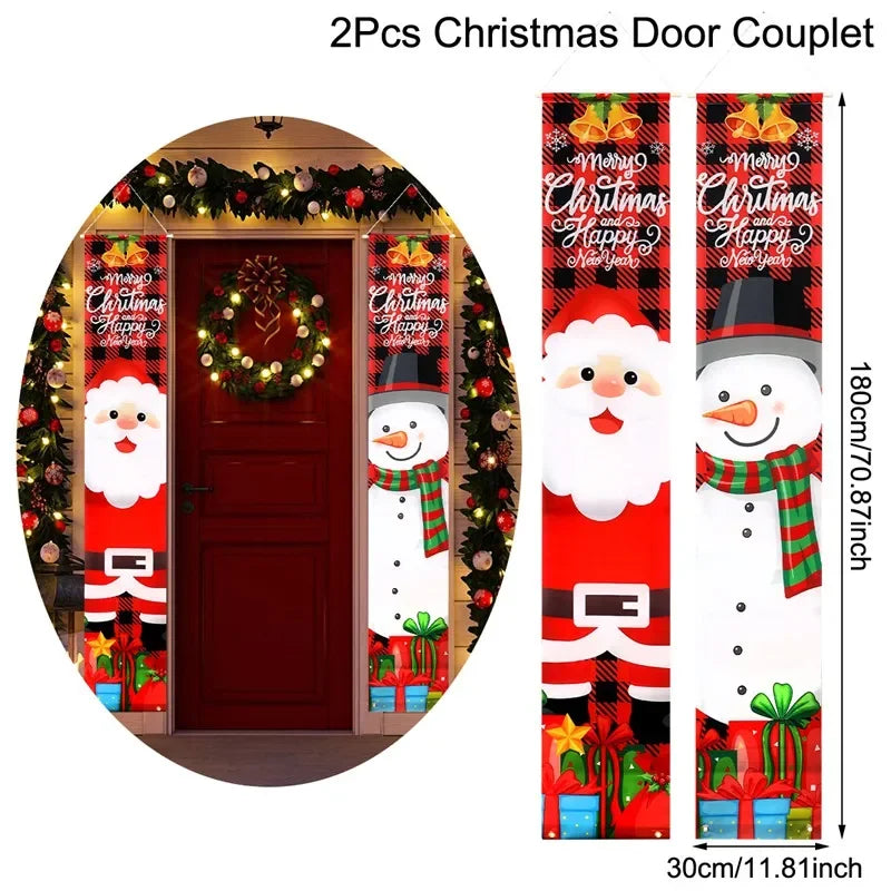 Nutcracker Santa Door Banner Decor 2025 Christmas Decorations for Home Xmas Hanging Ornaments Navidad Noel Gifts New Year 2026