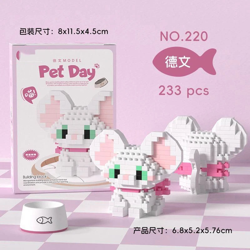 Animal Small Particle Dog Cat  Mini Building Blocks DIY Assembly Brick Sets Educational Toys for Kid 10 To 12 Year Birthday Gift