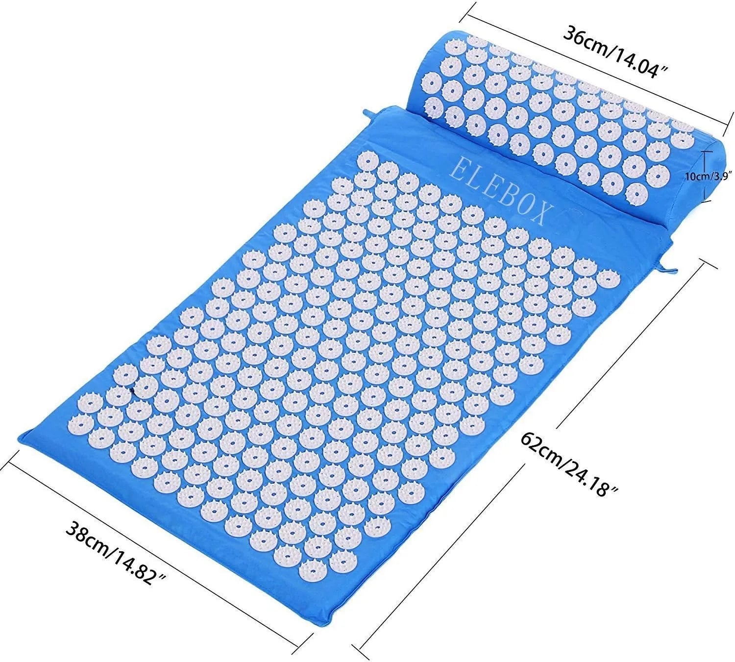 Acupressure Mat Massage Acupuncture Mat and Pillow Set  with Spike Points for Neck, Back and Stress Relief