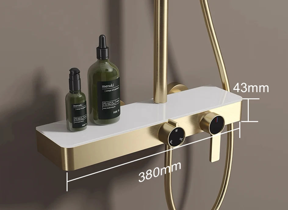 VGX Gold Shower System Set Bathroom Shower Faucet Set 3-way Rainfall Shower Set Shower Mixer Crane with Hand Shower Set Grey