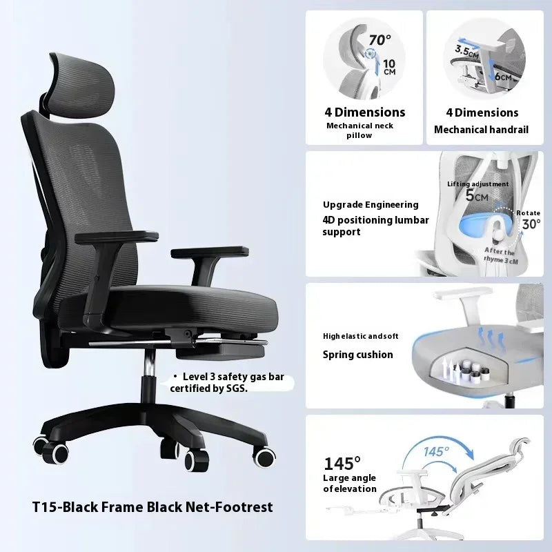 Ergonomic Office Chair Adjustable Mesh Headrest Backrest Relaxing Cushion Chaise Furniture Plaza Aliexpress Spain Boss Chair