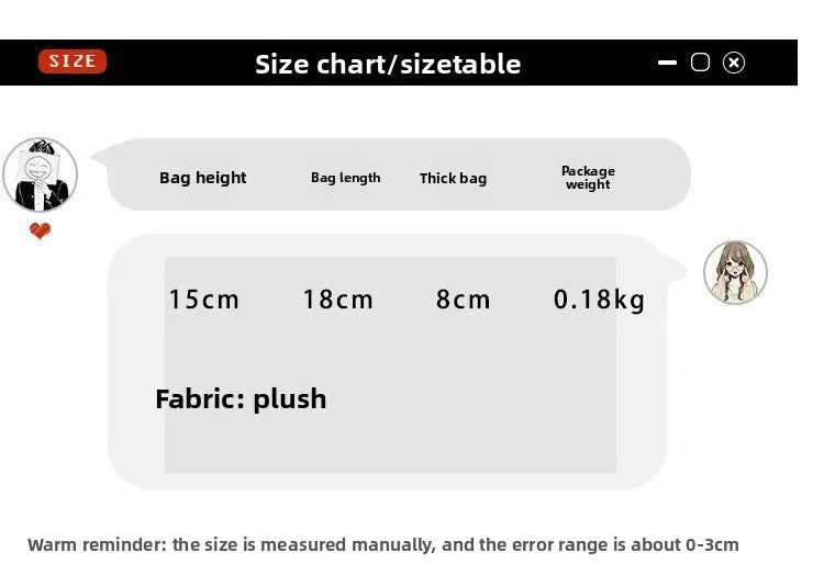 Disney Stitch Soft Plush Crossbody Bag Korean Cute Style Adjustable Strap Kawaii Anime Shoulder Purse Medium Size Gift for Women