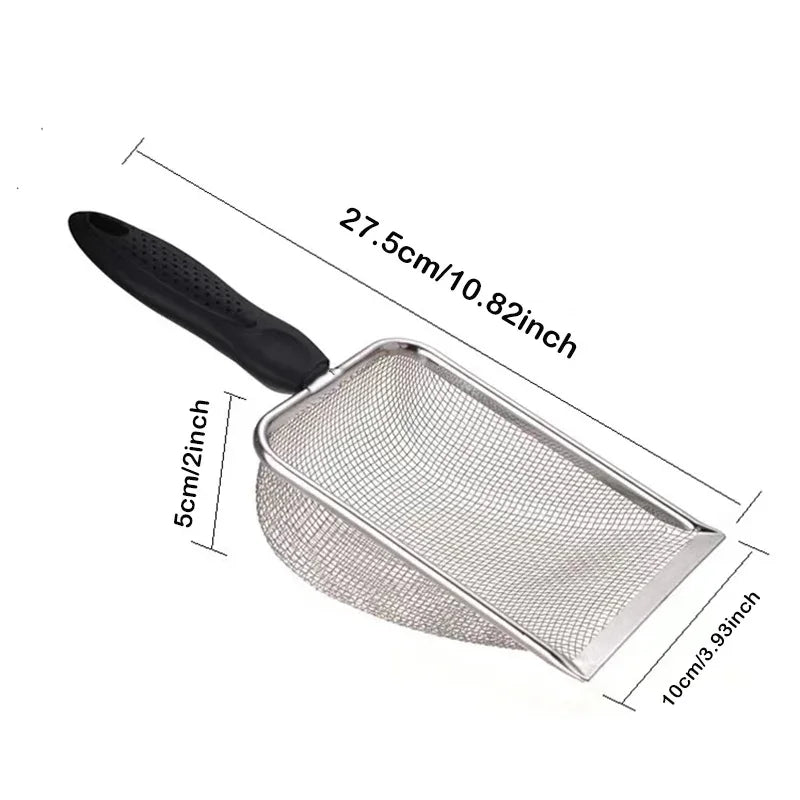 2X2mm Fine Pores Cat Sand Shovel Pet Supplies Stainless Steel Shovel Applicable Small Cat Litter Pet Feces Clean Filter Shovel